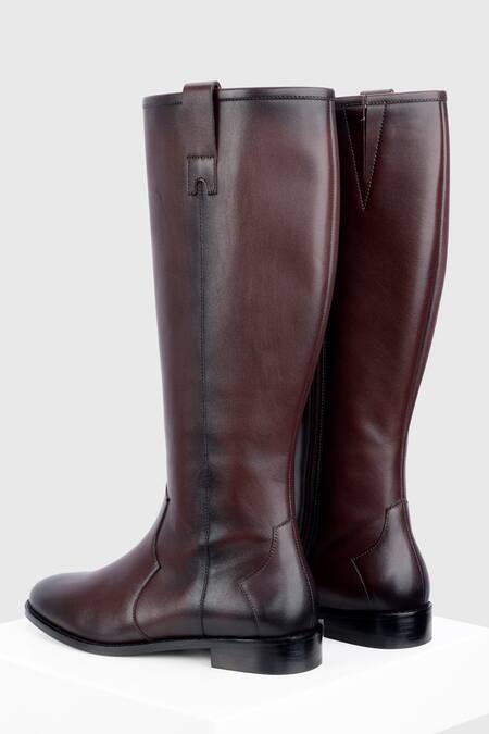 Oroh_Brown Asturias Long Leather Boots _Online_at_Aza_Fashions