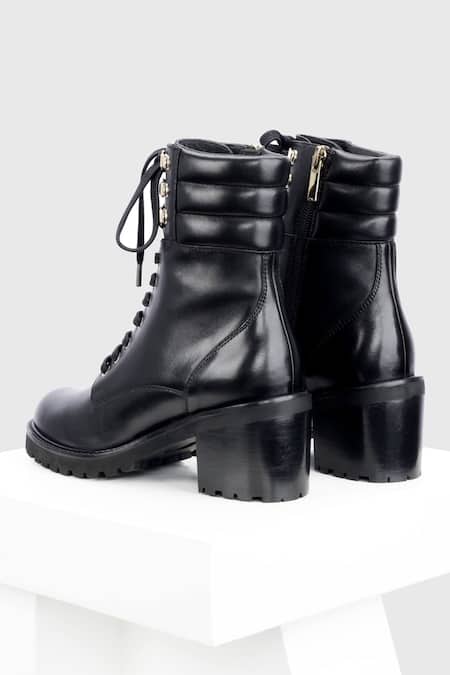 Buy Oroh Black Cordon Leather Biker Boots Online at Aza Fashions Buy_Oroh_Black Cordon Leather Biker Boots _Online_at_Aza_Fashions