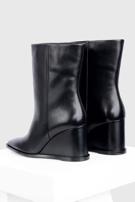 Buy_Oroh_Black Cuna Wedges Ankle Boots _Online_at_Aza_Fashions