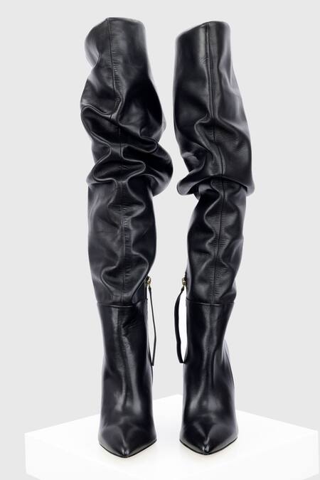 THIGH HIGH BLACK PATENT OVER THE KNEE HIGH BOOTS | LORLIE – Lorlie