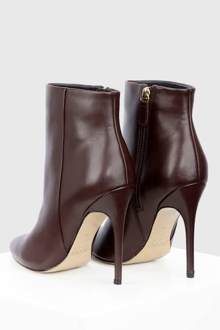 Buy_Oroh_Brown Adela High Heel Leather Ankle Boots _Online_at_Aza_Fashions