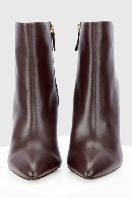 Shop_Oroh_Brown Adela High Heel Leather Ankle Boots _Online_at_Aza_Fashions