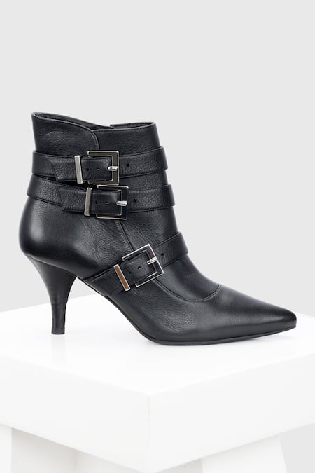 Shop_Oroh_Black Buckles Valeria Multi Embellished Boots _at_Aza_Fashions