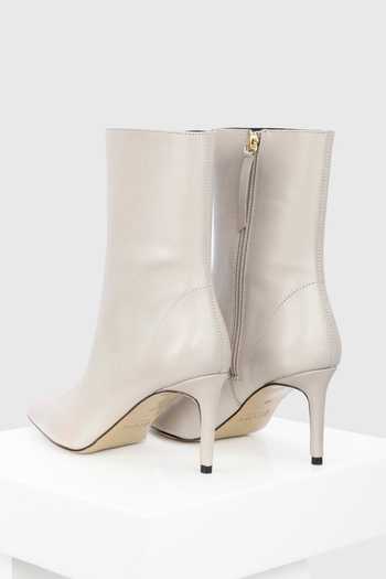 Buy_Oroh_White High Heel Leather Ankle Boots _Online_at_Aza_Fashions
