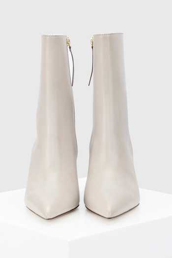 Shop_Oroh_White High Heel Leather Ankle Boots _Online_at_Aza_Fashions