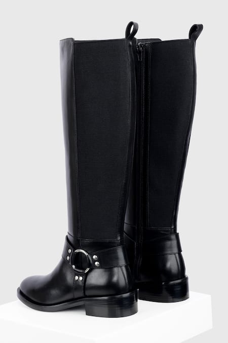 Oroh Black Aragon Leather Long Boots Online at Aza Fashions Oroh_Black Aragon Leather Long Boots _Online_at_Aza_Fashions