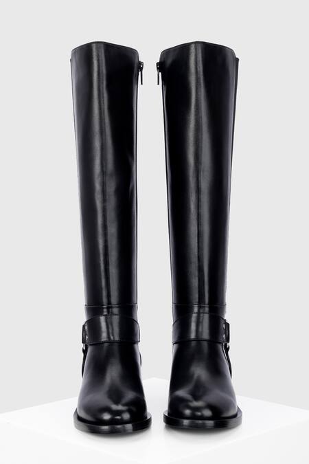 Buy Oroh Black Aragon Leather Long Boots Online at Aza Fashions Buy_Oroh_Black Aragon Leather Long Boots _Online_at_Aza_Fashions