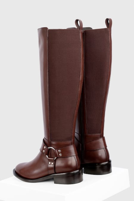 Buy_Oroh_Brown Aragon Long Leather Boots _Online_at_Aza_Fashions