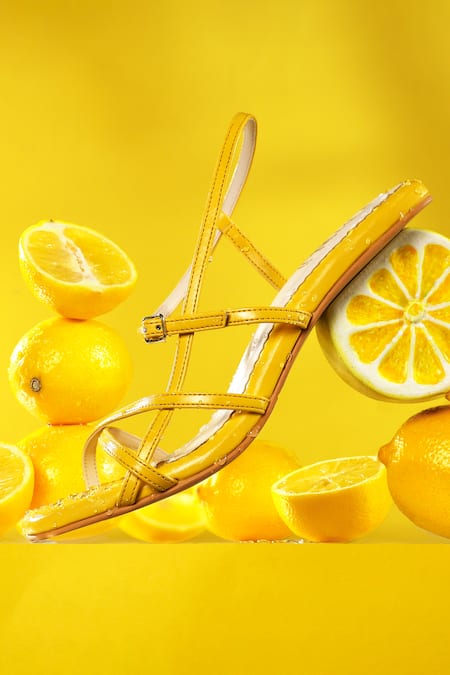 Buy LEMON & PEPPER Yellow Womens Casual Wear Buckle Closure Heels |  Shoppers Stop