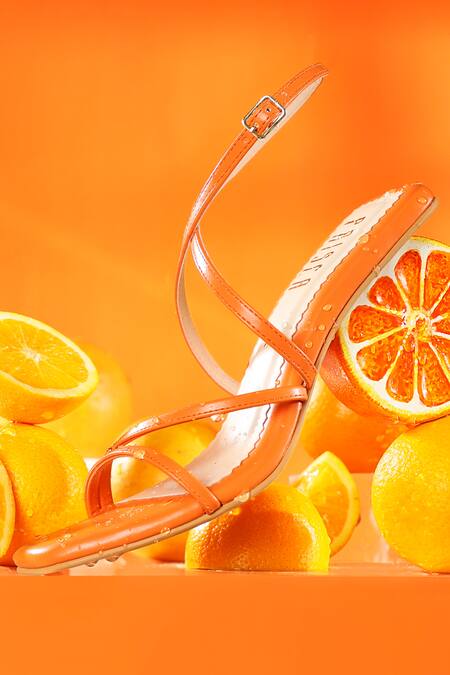 House Of Prisca Orange You Glad Heels Online at Aza Fashions House Of Prisca_Orange You Glad Heels_Online_at_Aza_Fashions