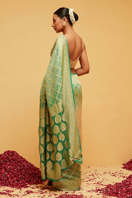 Suruchi Parakh Bandhani Woven Saree With Running Blouse 
