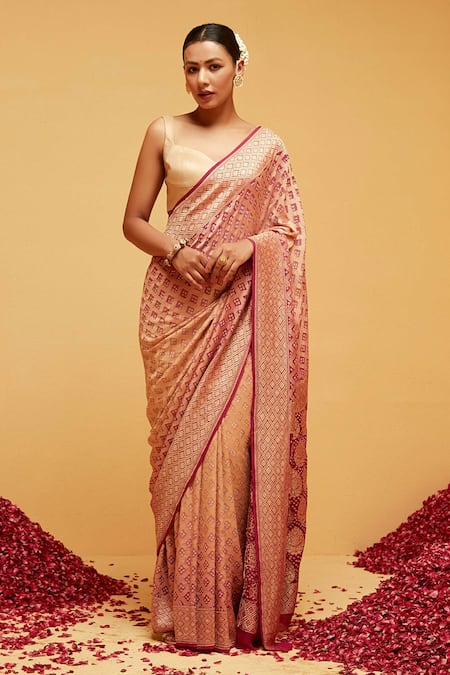 Suruchi Parakh Mughal Banarasi Woven Saree With Running Blouse 