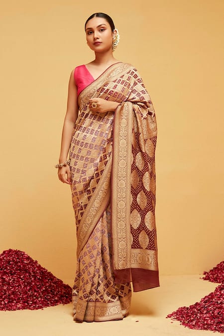 Suruchi Parakh Diamond Banarasi Woven Saree With Running Blouse 