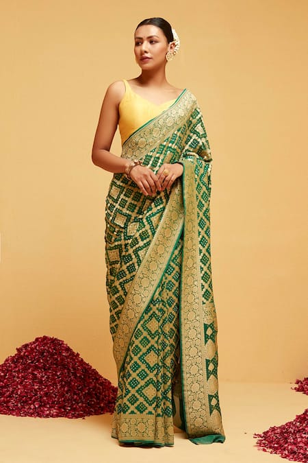 Suruchi Parakh Bloom Banarasi Woven Saree With Running Blouse 