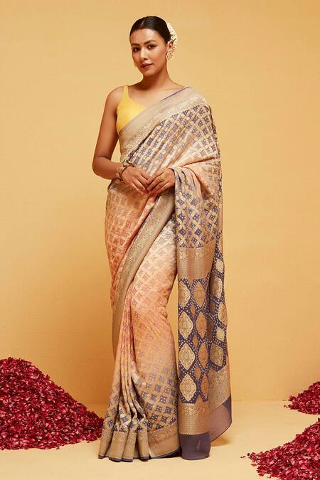 Suruchi Parakh Diamond Pattern Banarasi Saree With Running Blouse 