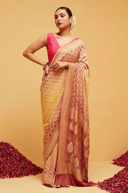 Suruchi Parakh Leaf Woven Banarasi Saree With Running Blouse 