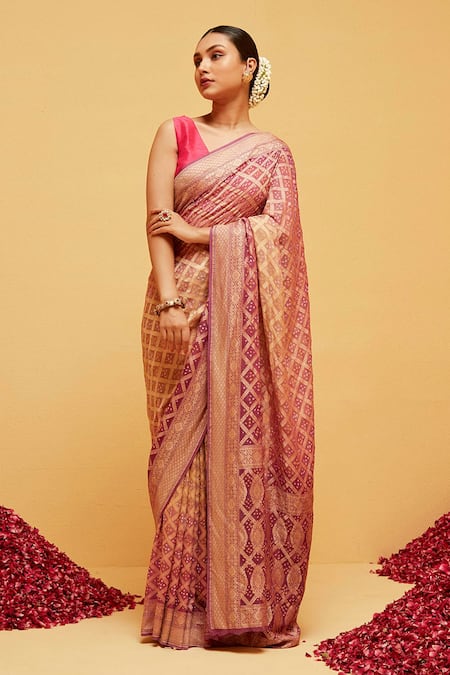 Suruchi Parakh Geometric Woven Banarasi Saree With Running Blouse 