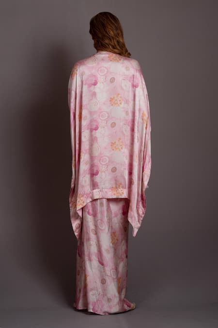 Vara By Vibha N Priti Tasseled Asymmetric Tunic Draped Skirt Set