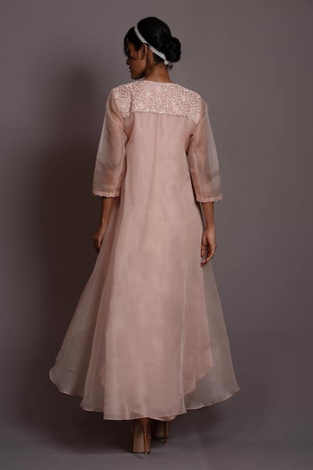 Vara By Vibha N Priti Asymmetric Embroidered Kurta Pant Set