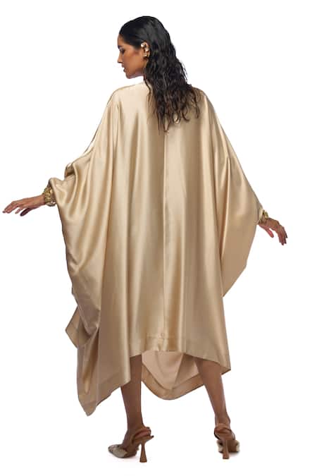 AK-OK Side Tape Panel Asymmetric Silk Kaftan 