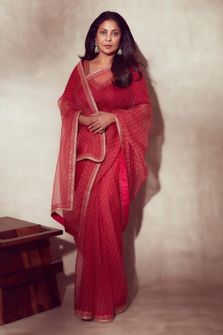 Lajjoo C Shefali Leheriya Wave Pattern Organza Saree 