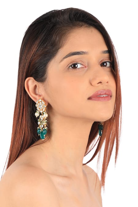 Riana Jewellery_White Pearls, Beads And Multistrand Choker Necklace Set _Online_at_Aza_Fashions