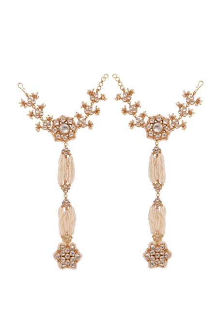 Riana Jewellery Floral Jadau Hathphool Set of 2 