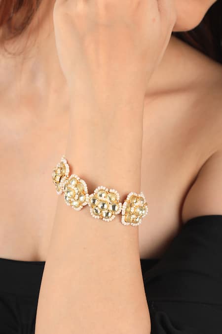 Riana Jewellery Floral Pearl Embellished Bracelet 
