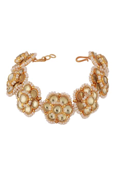 Riana Jewellery Floral Pearl Embellished Bracelet