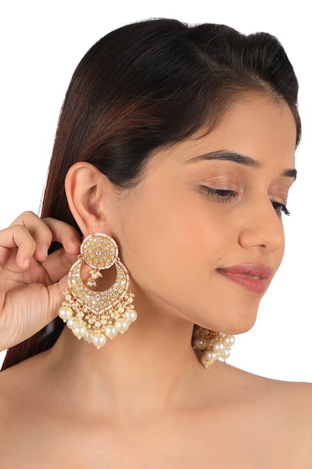 Riana Jewellery Jadtar Pearl Embellished Chandbalis 