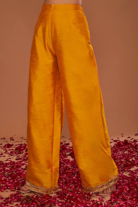 Buy Preeti S Kapoor Peach Silk, Organza Gota Patti Round Neck Embroidered Kurta Set Online at Aza Fashions Buy_Preeti S Kapoor_Peach Silk, Organza Gota Patti Round Neck Embroidered Kurta Set _Online_at_Aza_Fashions