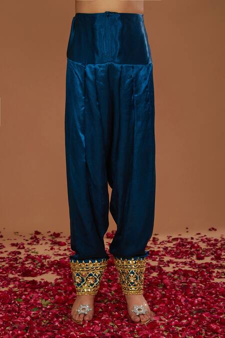 Buy Preeti S Kapoor Blue Silk, Organza Gota Patti, Pearls, Hand Embroidered Anarkali Salwar Set Online at Aza Fashions Buy_Preeti S Kapoor_Blue Silk, Organza Gota Patti, Pearls, Hand Embroidered Anarkali Salwar Set _Online_at_Aza_Fashions