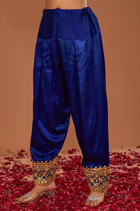 Buy Preeti S Kapoor Blue Silk, Organza Gota Patti, Pearls, Sequins Embroidered Anarkali Salwar Set Online at Aza Fashions Buy_Preeti S Kapoor_Blue Silk, Organza Gota Patti, Pearls, Sequins Embroidered Anarkali Salwar Set _Online_at_Aza_Fashions