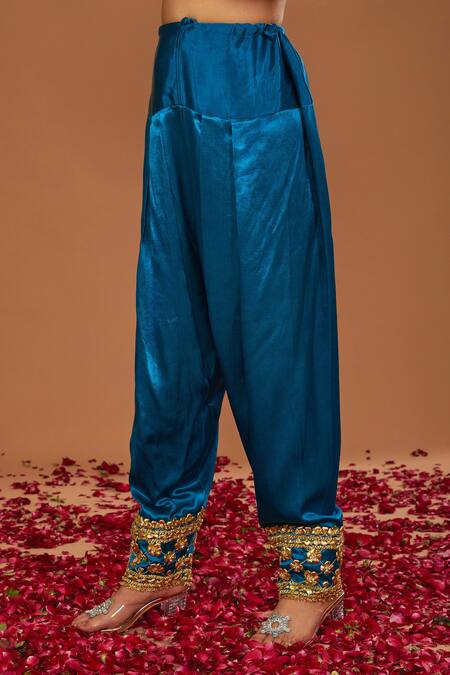 Buy Preeti S Kapoor Blue Silk, Organza Gota Patti, Pearls, Hand Embroidered Anarkali Salwar Set Online at Aza Fashions Buy_Preeti S Kapoor_Blue Silk, Organza Gota Patti, Pearls, Hand Embroidered Anarkali Salwar Set _Online_at_Aza_Fashions