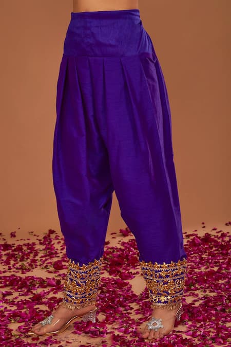 Buy Preeti S Kapoor Blue Organza, Denim, Silk Gota Patti Round Embroidered Short Anarkali Salwar Set Online at Aza Fashions Buy_Preeti S Kapoor_Blue Organza, Denim, Silk Gota Patti Round Embroidered Short Anarkali Salwar Set _Online_at_Aza_Fashions