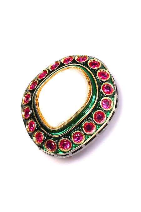 Buy_Preeti Mohan_Red Stones Ruby Studded Earrings _Online_at_Aza_Fashions