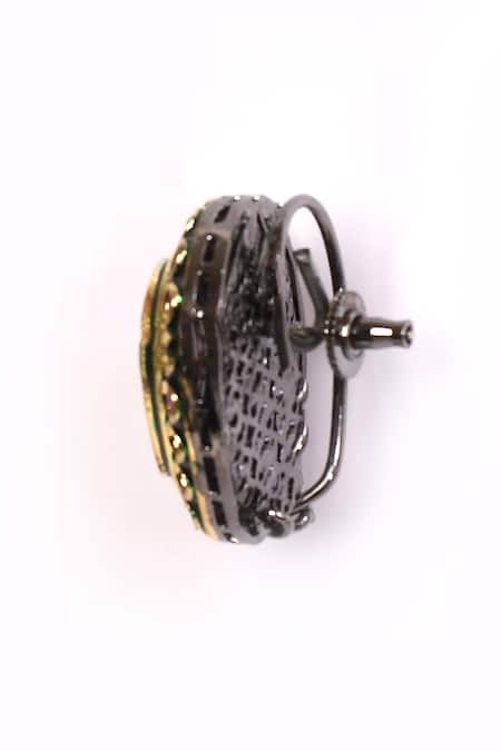 Shop_Preeti Mohan_Red Stones Ruby Studded Earrings _Online_at_Aza_Fashions