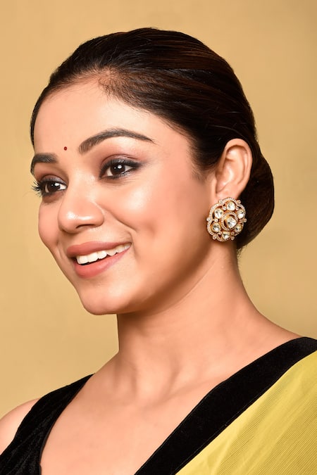 Preeti Mohan Clear Stone Embellished Studs 