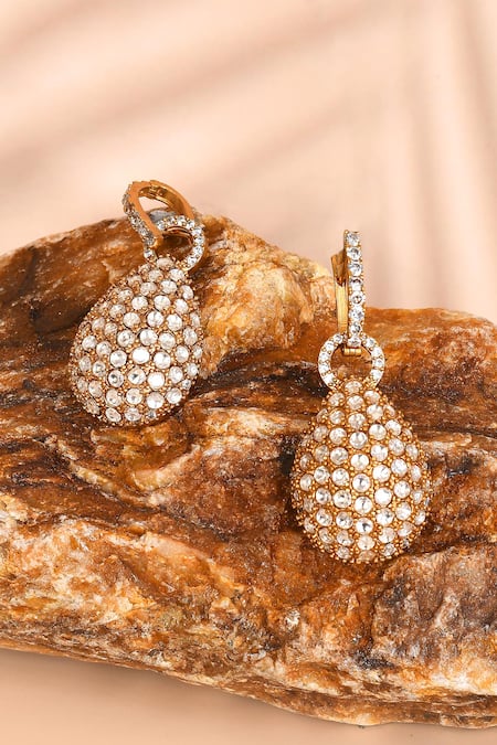 Preeti Mohan Stone Studded Drop Earrings 
