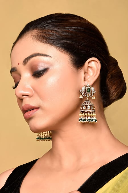 Preeti Mohan Stone Studded Jhumkas 