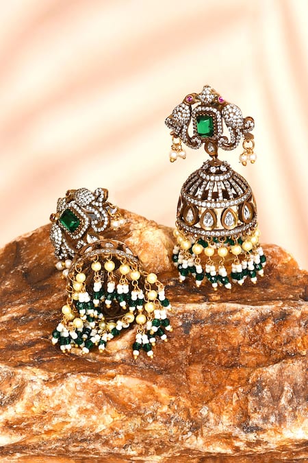 Preeti Mohan Stone Studded Jhumkas 