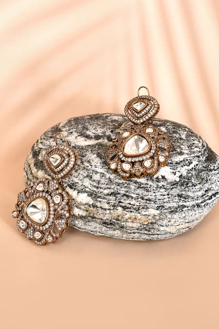 Preeti Mohan Stone Studded Dangler Earrings 