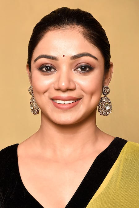 Preeti Mohan_Gold Plated Stones Studded Dangler Earrings _at_Aza_Fashions