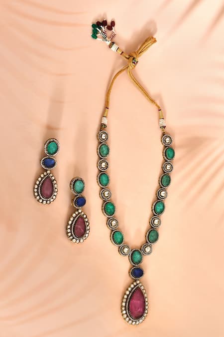 Preeti Mohan Stone Studded Victorian Necklace Set 