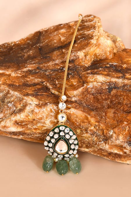 Preeti Mohan Stone Embellished Drop Maangtikka 
