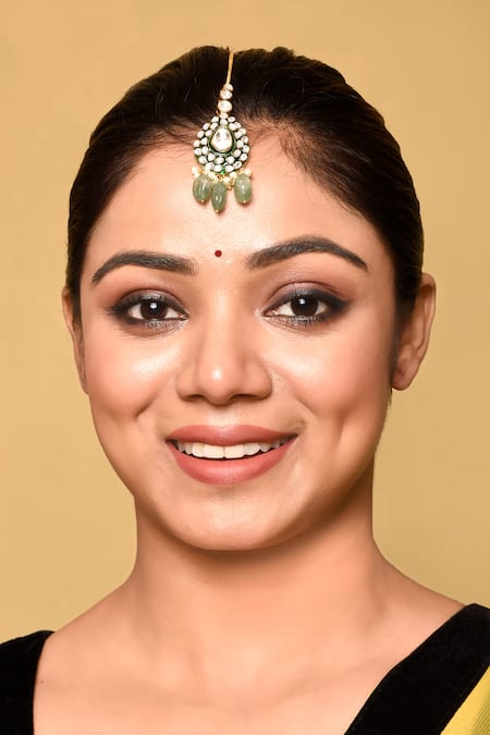 Buy_Preeti Mohan_Gold Plated Stone Embellished Drop Maangtikka _Online_at_Aza_Fashions