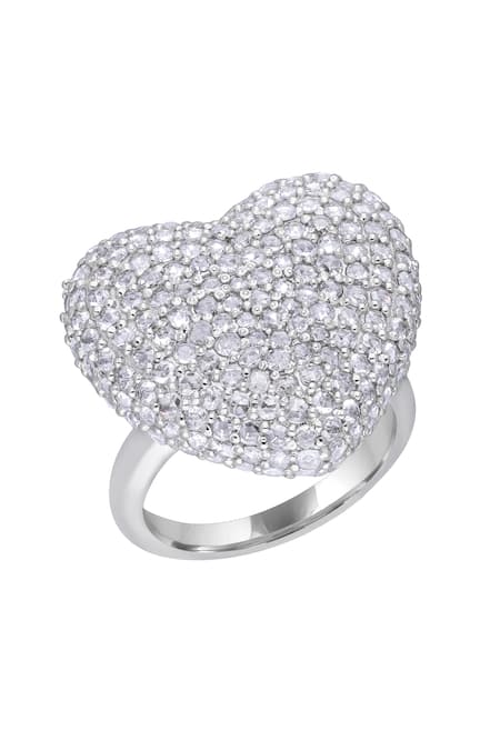 Heart Skylar Diamond Engagement Ring -14K White Gold, 3 Stones, 3.5 Carat,  – Best Brilliance