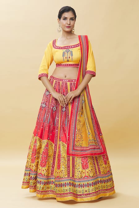 Samyukta Singhania Mughal Garden Print Lehenga Set 