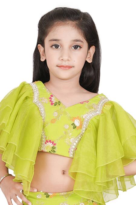 Buy Shining Kanika Green Georgette Embroidery Petunia Garden Lehenga Blouse Set Online at Aza Fashions Buy_Shining Kanika_Green Georgette Embroidery Petunia Garden Lehenga Blouse Set_Online_at_Aza_Fashions