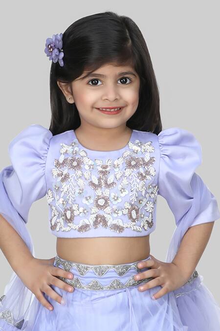 Buy Shining Kanika Blue Organza Embroidery Daisy Blouse Lehenga Set Online at Aza Fashions Buy_Shining Kanika_Blue Organza Embroidery Daisy Blouse Lehenga Set_Online_at_Aza_Fashions